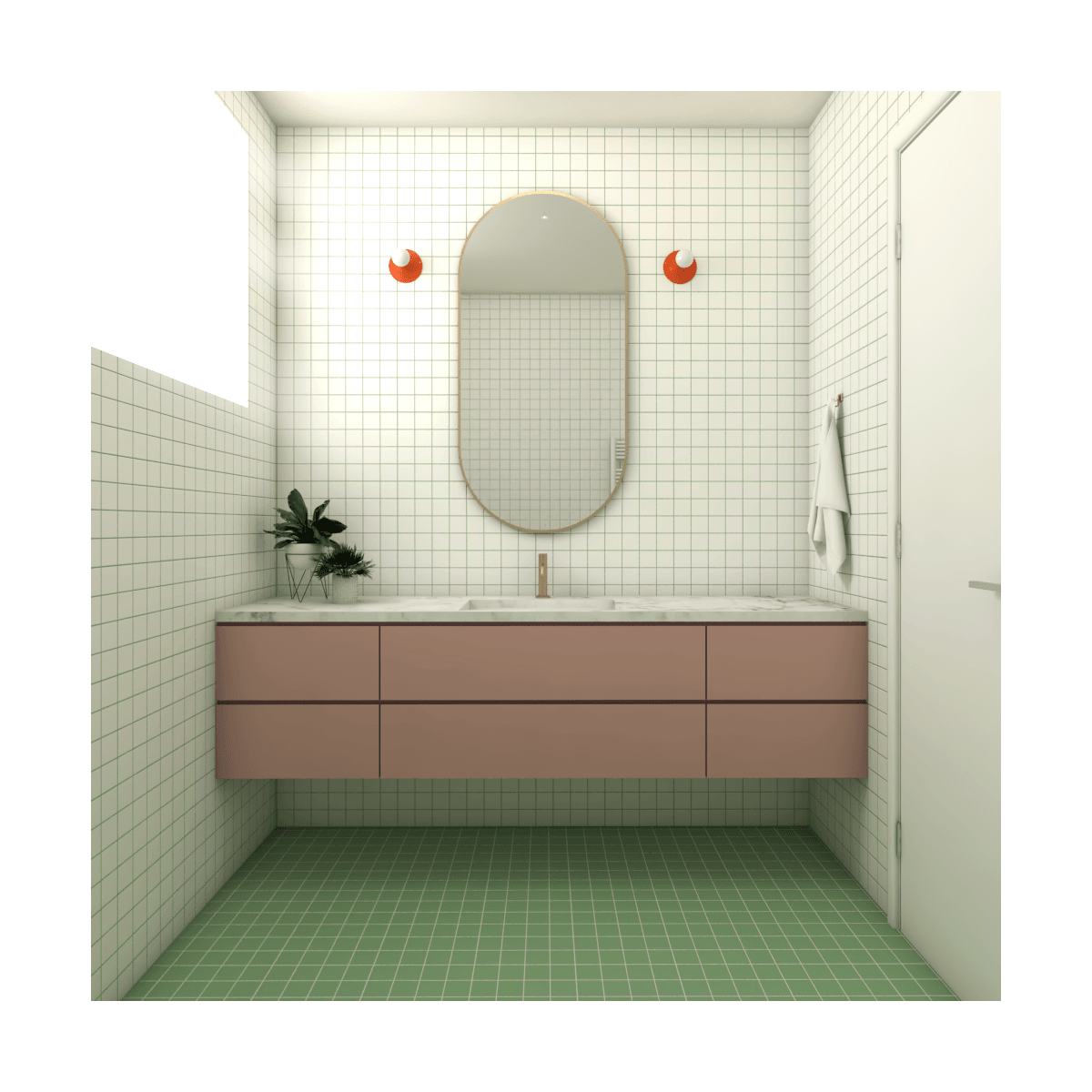 Primavalle, render del bagno